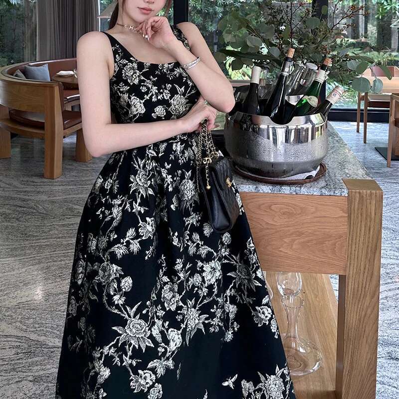 JAMERARY Embroidery Jacquard Long Dress Women Summer Autumn Straps Ral Sundress A E Midi Party Dresses Female Evening Prom