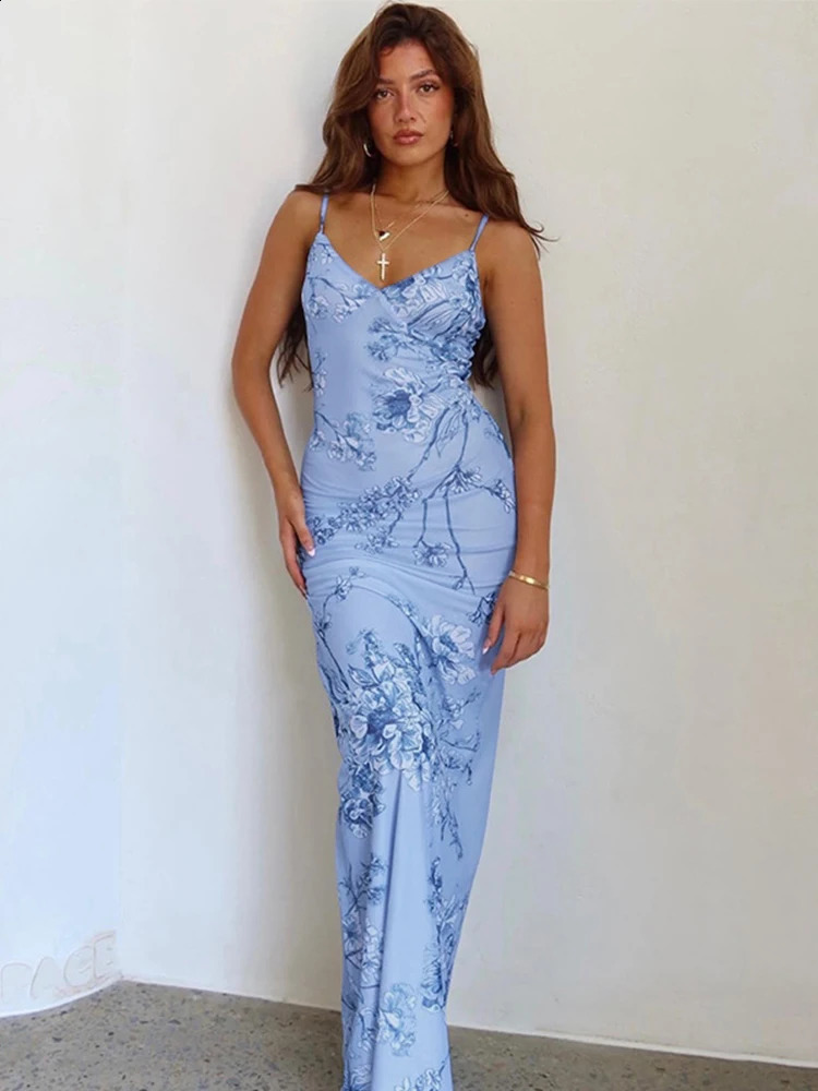 Townlike Elegant Long Maxi Dress Women Spaghetti Strap Summer Slim Bodycon Backless Nightclub Sexy Party Dresses 250228
