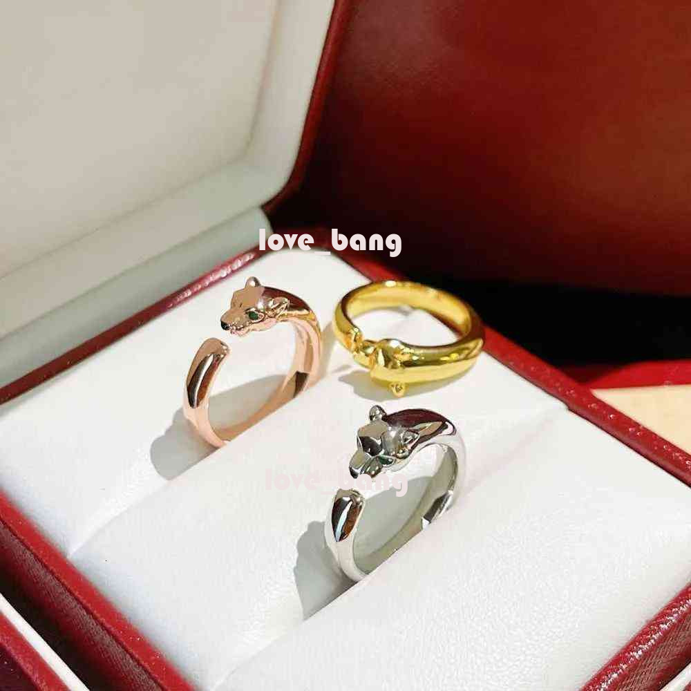 18-K Band Rings Panthere ring for man designer Grandmother Emerald Leopard Head dia T0P Advanced Materials brand