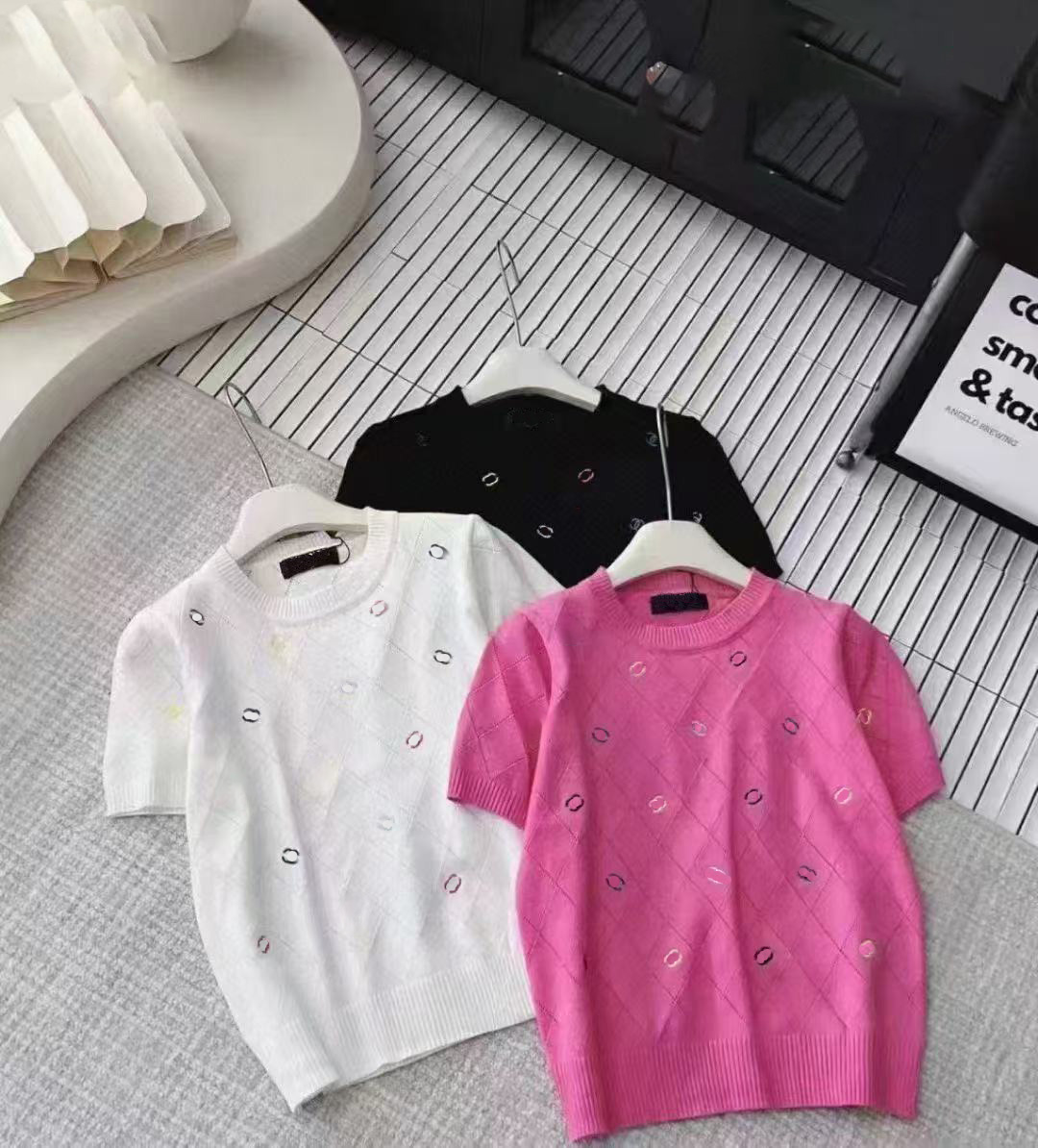 Designer Summer Cardigan Casual Shirt Women's T-shirt Short Sleeve Top Hip Hop Street Costume Size s-xl