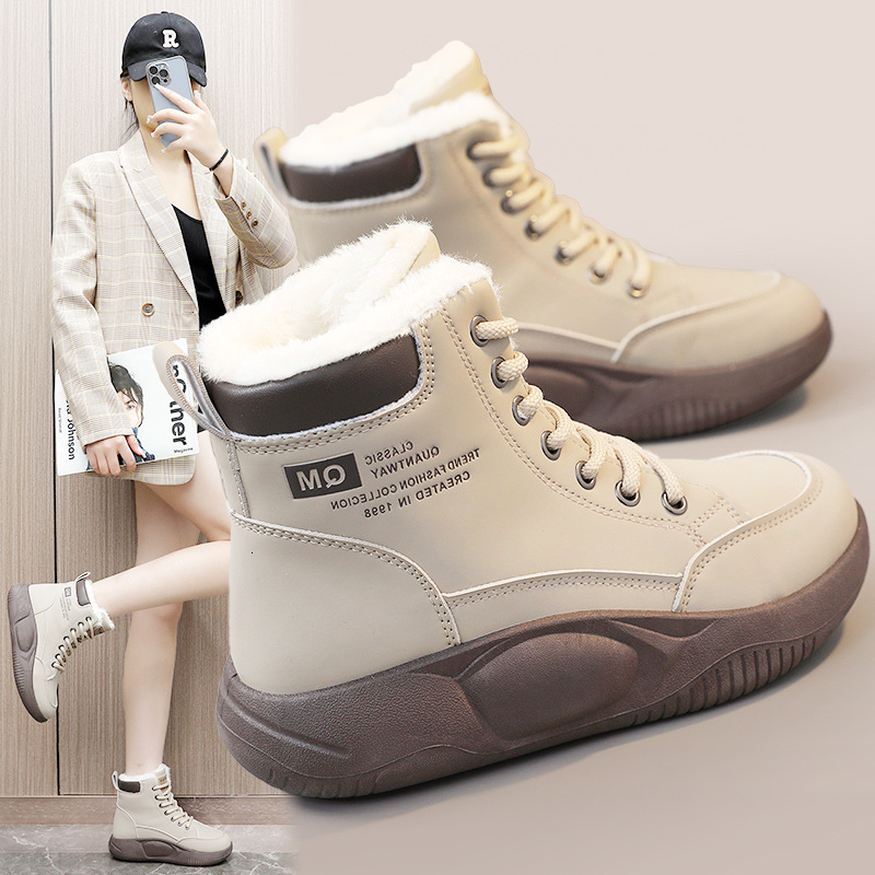 Designer s New Winter Velvet High Top Short Boots For Women Multifunctional Bottom Thick Warm Cotton Outdoor Anti Slip Soft Sole Sports And Leisure Ru