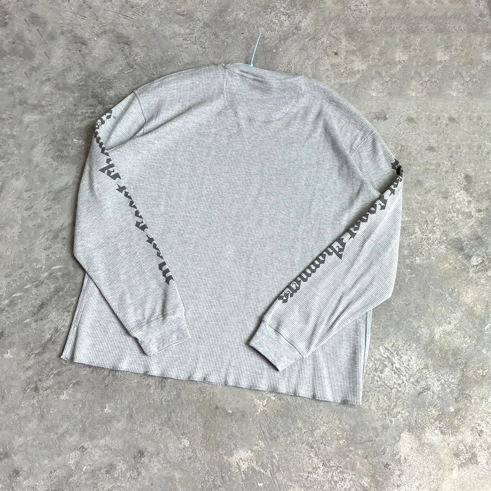 Yao888 Vintage Loose Streetwear HipHop Sanskrit Print Tee Long Sleeve Oversize Y2k High Quality Fashion T Shirt For Men 250228