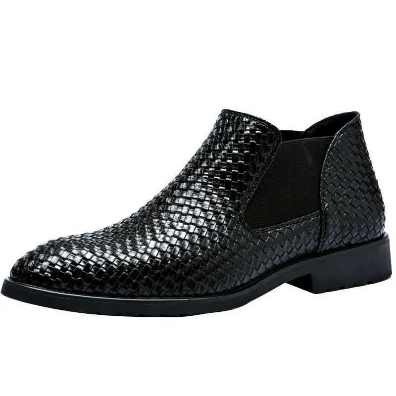 Black Mens Boots Luxury High Quality Chelsea Boots Male Leather High Top Casual Shoes Designer Classic Business Men Ankle Boots Z250303