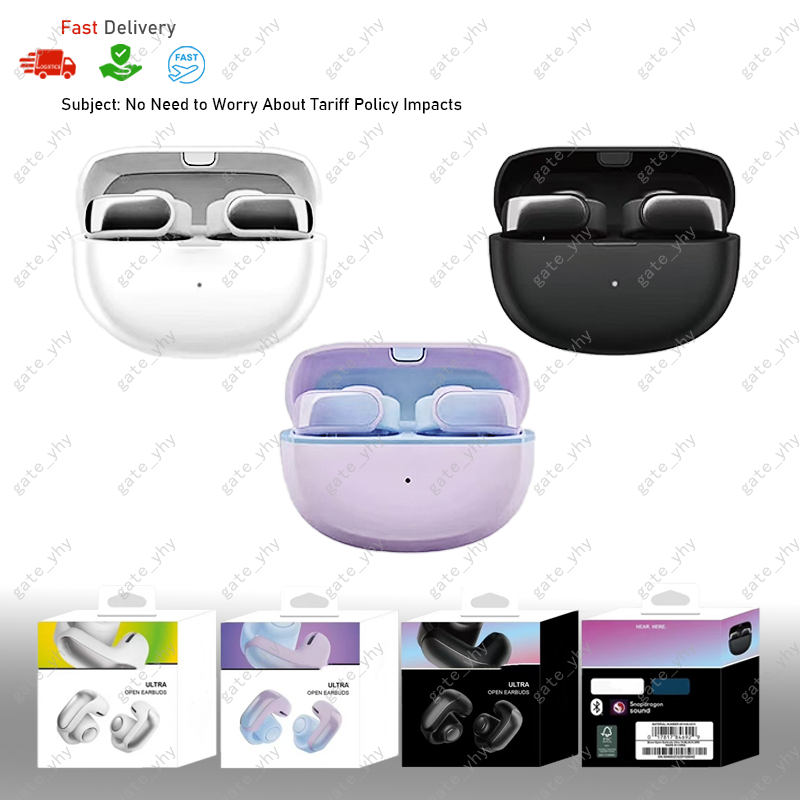 BS Ultra Open Earbuds wireless Headphones Bluetooth noise reduction HD Mic Call Earphones TWS sports waterproof Ear Clip in-ear touch game Headsets For Phone