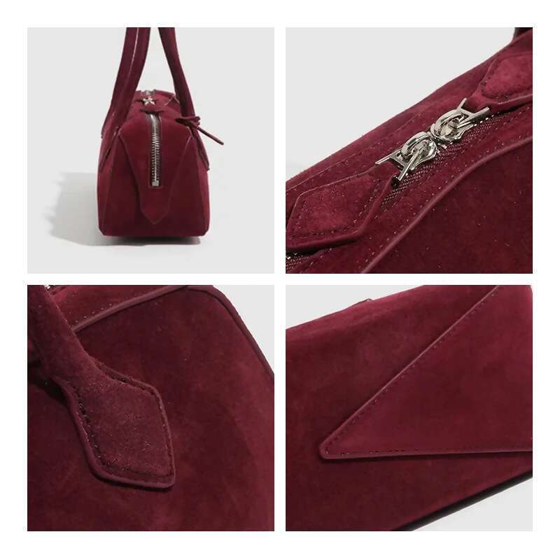 Vintage Women Underarm Bags Single Shoulder Female Genuine Leather Large Capacity Sausage Shape Handbag Bowg Bag