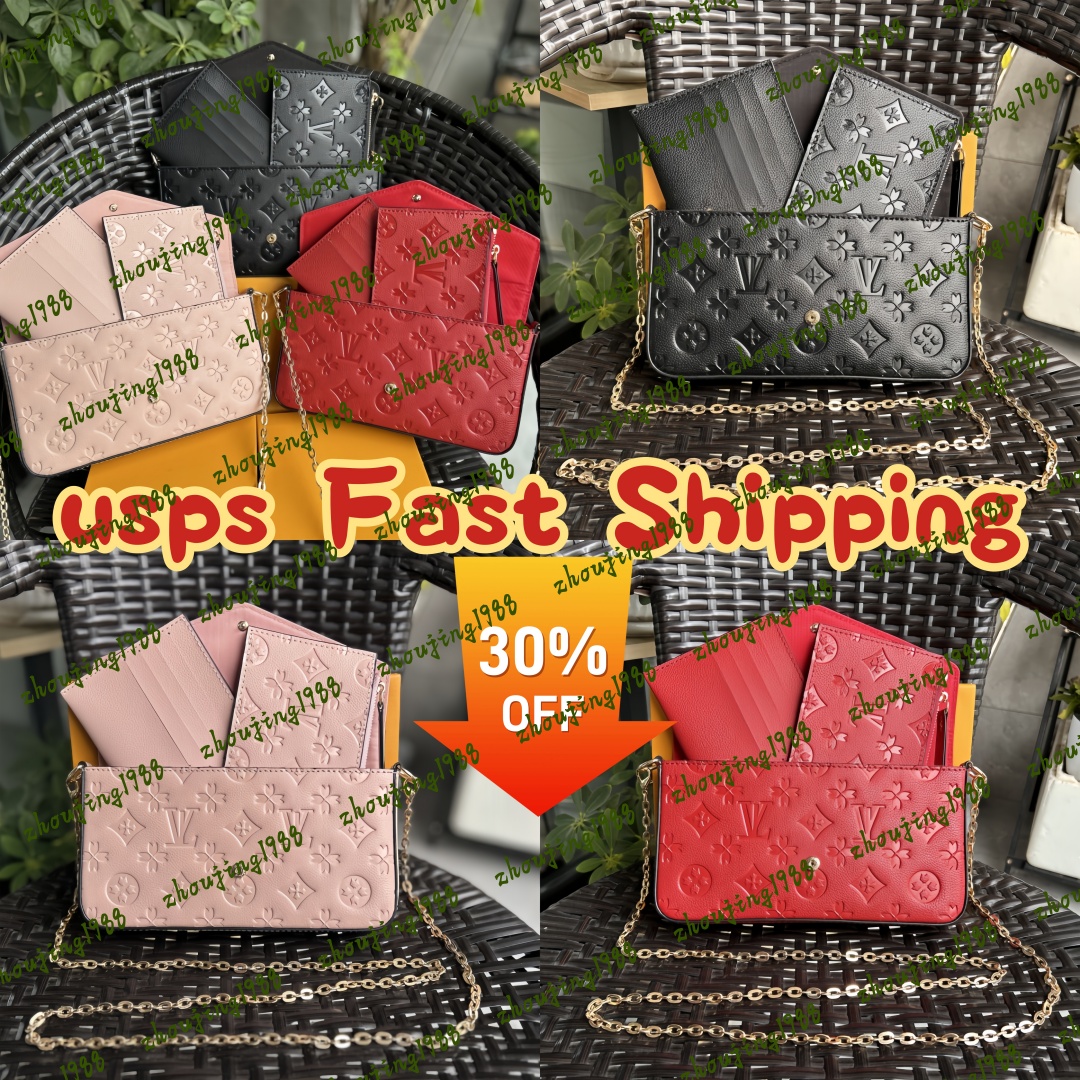 Classic Luxury designer handbag Pochette Felicie Bag Genuine Leather Handbags Shoulder handbag Clutch Tote Messenger Shopping Purse