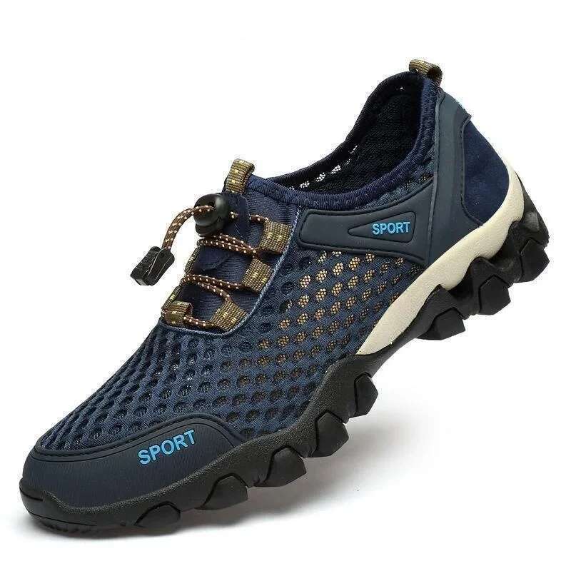 Summer Men's Mesh Sports Fashion Mountaineering Breathable Lightweight Anti Slip Outdoor Travel Running Casual Shoes
