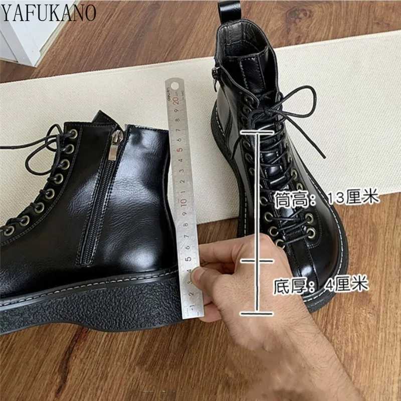 Sweet Cool British Style Short Boots Women Heightened Thick Sole Big Head Boots Vintage Casual Lace-up Mori Girl Winter Boots Z250303