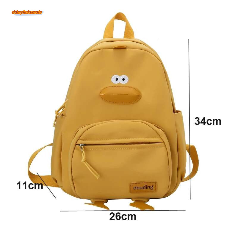 Canvas Kids Backpack Bag for Girls Boys Cartoon Duck Children Travel Bags Portable Primary Child School Backpacks #ddmykukumalu
