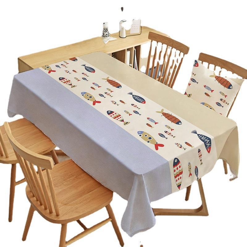 TPU Coated Waterproof and Oil-proof Leave-in Table Mat Outdoor Simple Rectangular Coffee Table Cloth