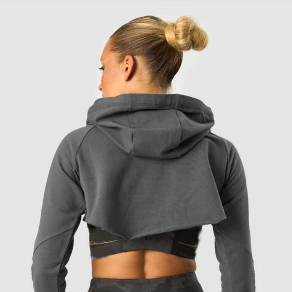 Women's Fashionable Cropped Hoodie Top - Chic Versatile, Great For Layering And Casual Outings