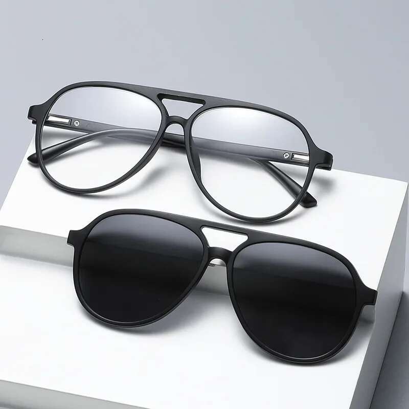 Polygon Magnet Clip Mya Sunglasses 6 in 1 Men Women Glasses Frame Double Beam Custom Prescription Eyewear