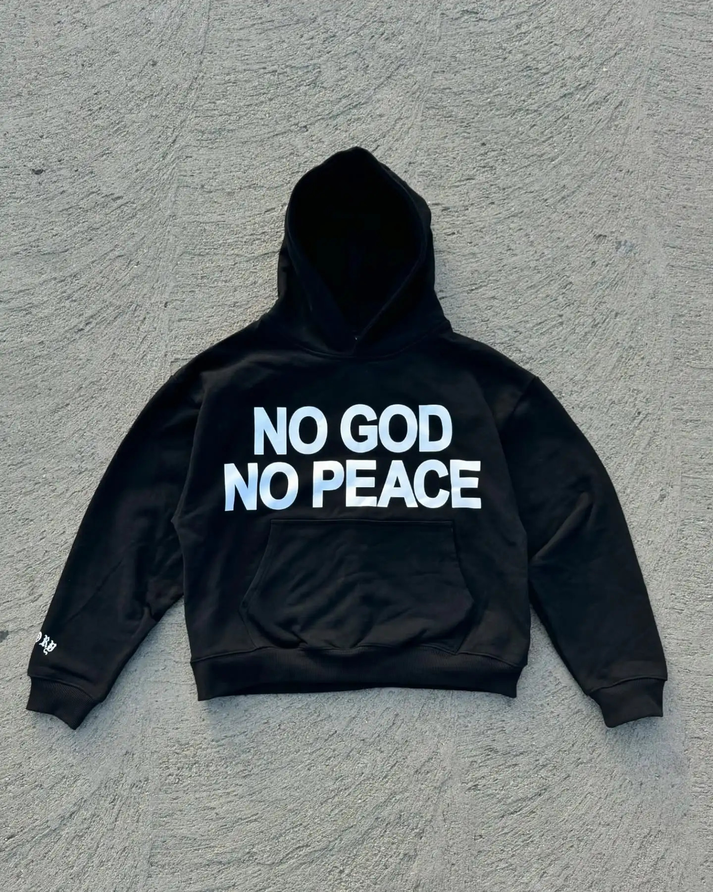 No God No Peace Letter Print Oversized Hoodie Grunge Streetwear Tops Sweatshirt Hoodies Harajuku Womens Clothing Y2k Clothing 250225