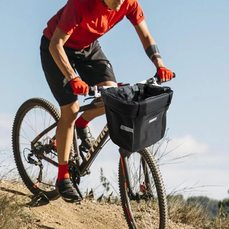 Ship from US Mountain Bike Basket Bicycle Pet Quick Release Easy Install Detachable Cycling Bag Picnic Shopping Grilling 250228FBB