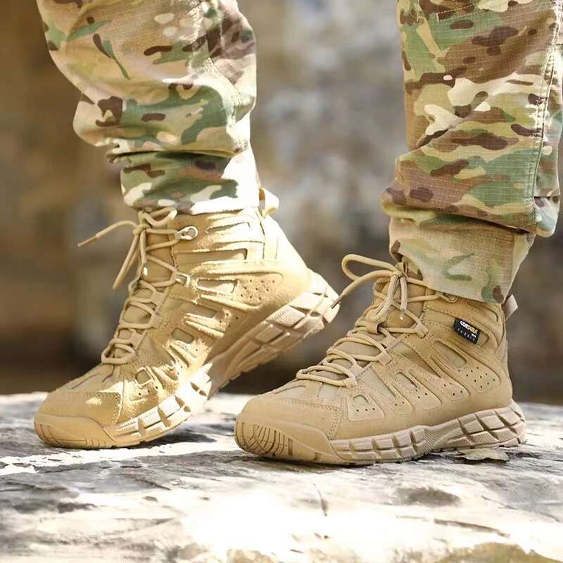 Tactical Outdoor Military Combat Men 46 Size Army Training Shoes Ultralight EVA Shock Absorbing Mountain Hiking Boots Male