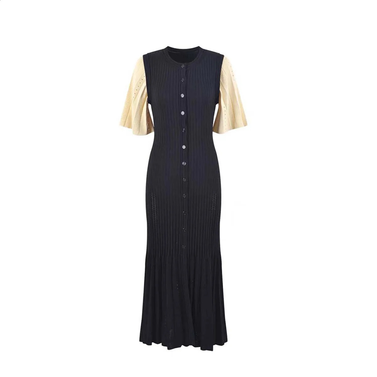 Summer Spring French Elegant Fragrance Highend Slimming Knitted Mermaid Dress Hollow Fish Tail 250228
