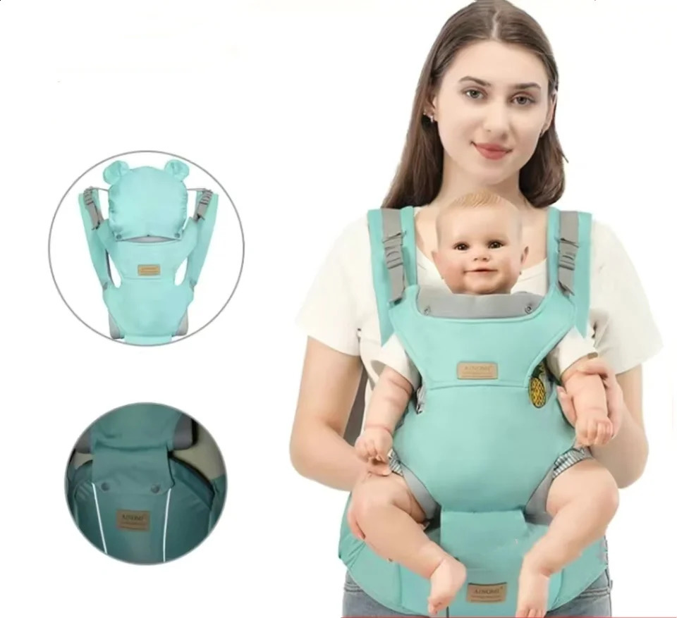 3 IN 1 Baby Hipseat Backpack Straps for Infant Toddler 036M Ergonomic With Windproof Hat Winter Luminous Strips 250221
