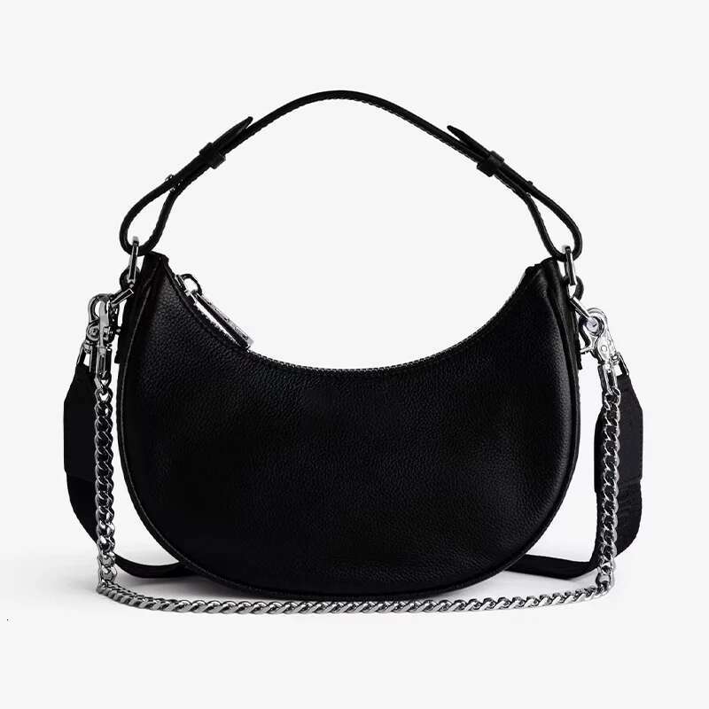 2025 New Women Fashion Shoulder High Quality PU Leather Underarm Retro Lightweight Simple Ladies Crescent Bag