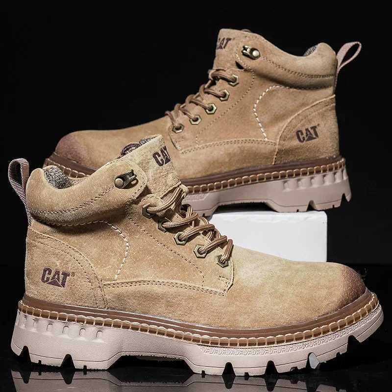 High quality mens boots genuine leather mens hiking boots new comfortable soft and wear-resistant mens platform shoes Botas Para Hombre Z250303