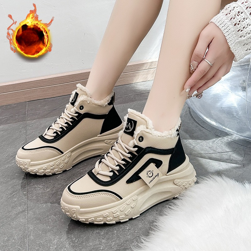 2025 designer s new winter women's snow boots with plush dad shoes casual warmth multifunctional fashion thick sole height increasing outdoor ant
