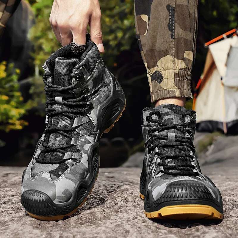 Anti Slip Wear-resistant Hiking Shoes Comfortable Desert Work Autumn Winter Platform and Ankle Boots, Men's Snow Boots