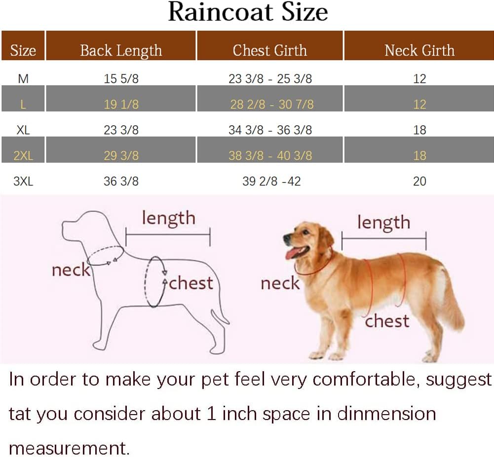 NACOCO Large Dog Raincoat Adjustable Pet Water Proof Clothes Lightweight Rain Jacket Poncho Hoodies with Strip Reflective (XL, Yellow)