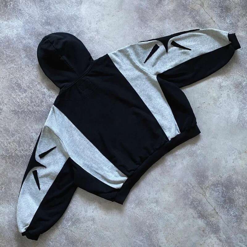 Y2K new patchwork men's and women's street loose trend hoodie