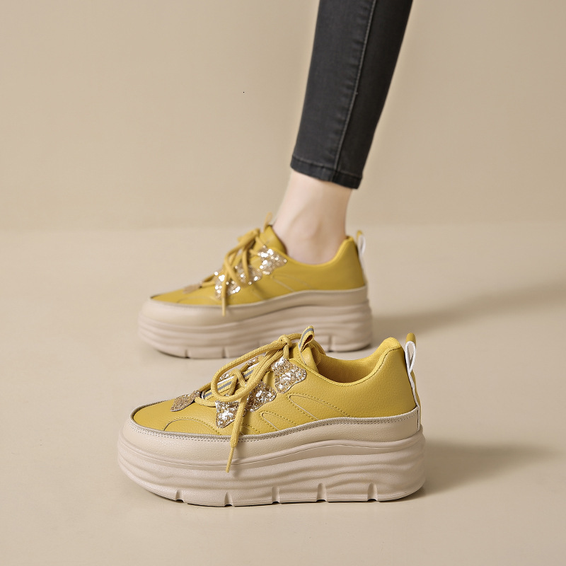 Women s 2025 New Designer Breathable White Shoes Multifunctional Indoor And Outdoor Height Increasing Sports And Leisure Board Fashion Shoes