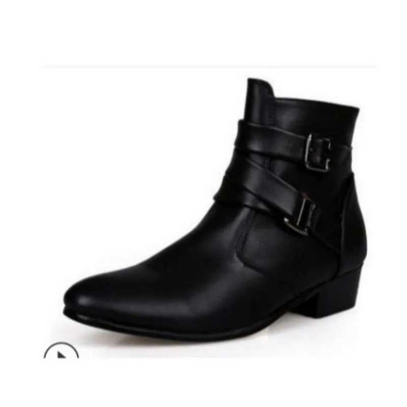 British Men Leather Boots Autumn Winter Comfortable Short Boot Outdoor Trend Motorcycle Shoes Luxury Brand Men Casual Ankle Boot Z250303