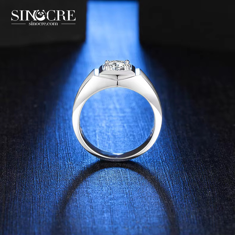 Marriage little finger test moissanite ring men Sinocre jewelry