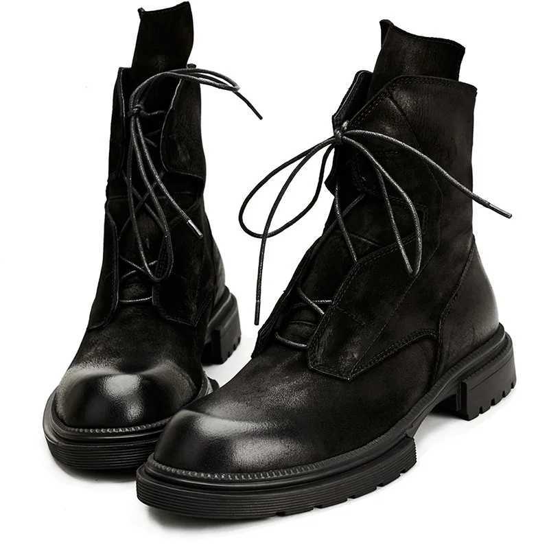 Cow Suede Mens Ankle Boots Handmade Quality Luxury Genuine Leather 2024 British Designer Casual Business Social Shoes Man Z250303