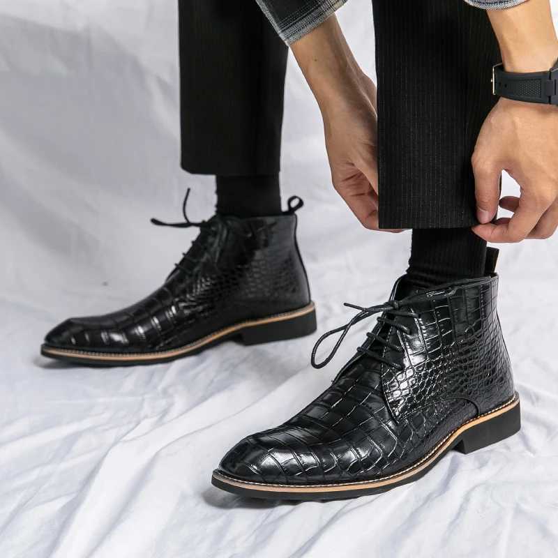 Mens leather designer handmade winter spring luxury wedding boots mens casual Chelsea dress business casual shoes footwear Z250303