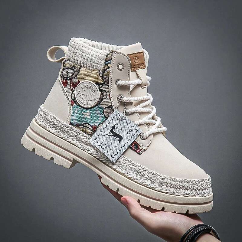 Brand Men's Women Designer Ankle Spring Comfortable Wear-resistant High Top Boots Works Cowboy Shoes Botas Hombre