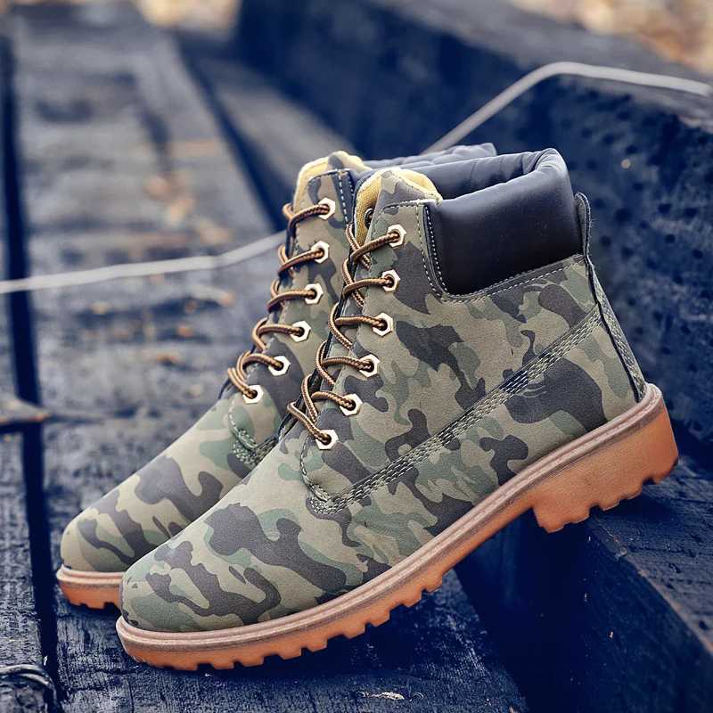 Ankle boots High top round toe thick bottom outdoor Hiking Footwear Recommended Wear-Resistant comfortable Non-slip wild British Z250303