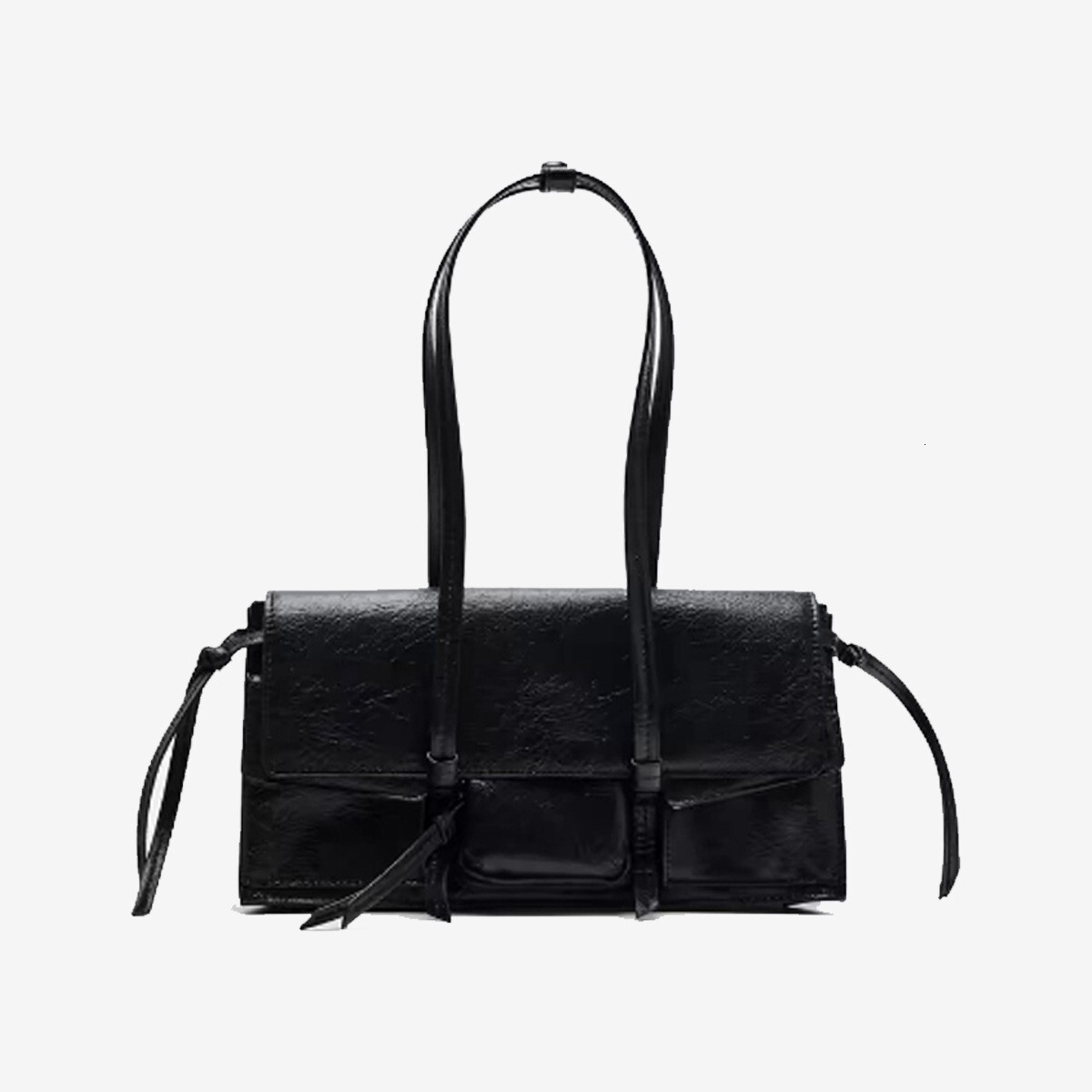 toteBag Shoulder bag ROSE NOIRE Women's Autumn/Winter New Style Black Green Pocket Decoration Trendy Handheld Single Shoulder Underarm Bag