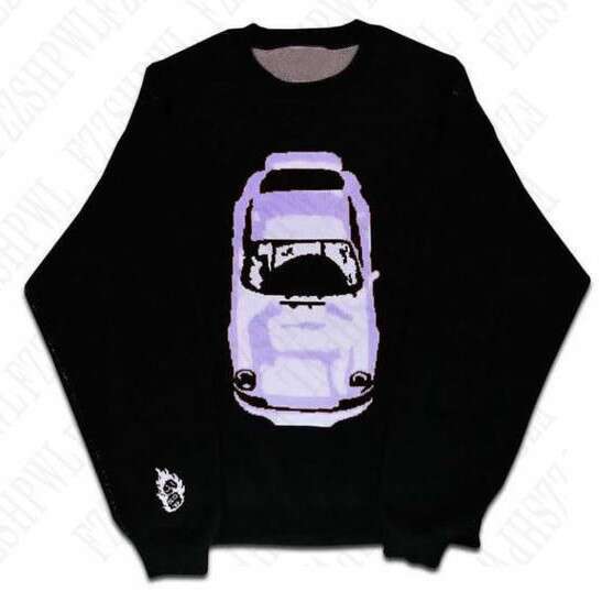 New Autumn and Winter Fashion Brand anime Jacquard Round Neck Knit Dark Loose Sweater for Couples