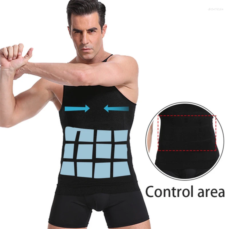 mens body shapers mens slimming shaper vest shirt abs abdomen slim gym workout tummy control compression tank top sleeveless shapewear