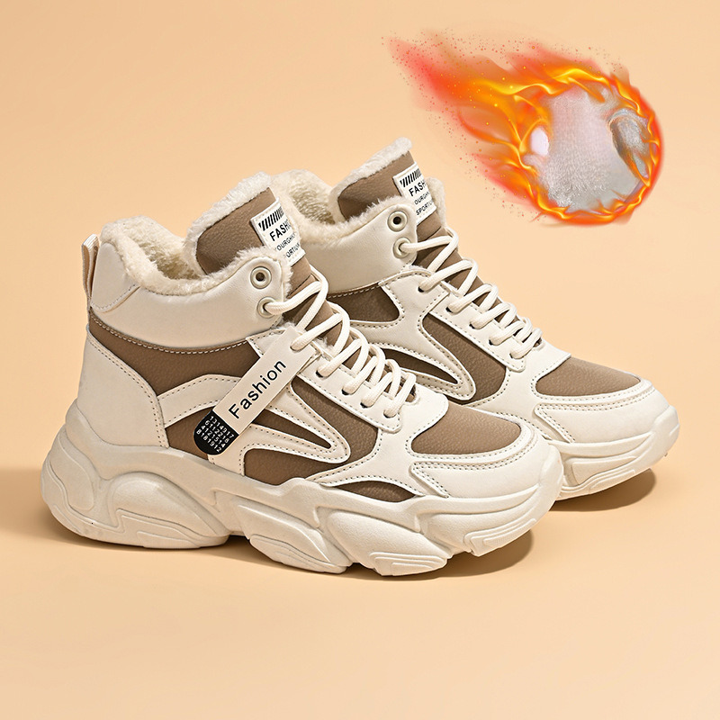 Women s Designer Shoes 2025 New Korean Edition Warm And Velvet High Top Multi Functional Outdoor Sports And Leisure Thick Soled Shoes