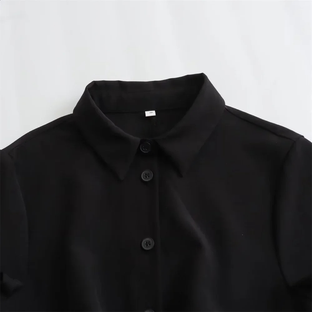 MSNOLOA 2024 sunmer Product Womens Fashion Casual Polo Collar Short sleeved Shirt Style Mini Dress 250227Z