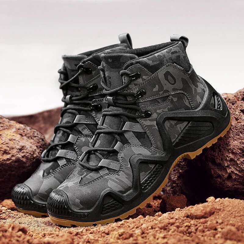 Anti Slip Wear-resistant Hiking Shoes Comfortable Desert Work Autumn Winter Platform and Ankle Boots, Men's Snow Boots