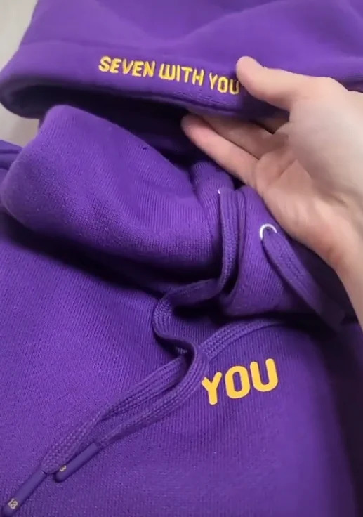 2024 Original Hoodie Printed Seven With You 13 Never Walk Alone Digital File Jimin Merch For Fans Card Purple Sweatshirt 250303