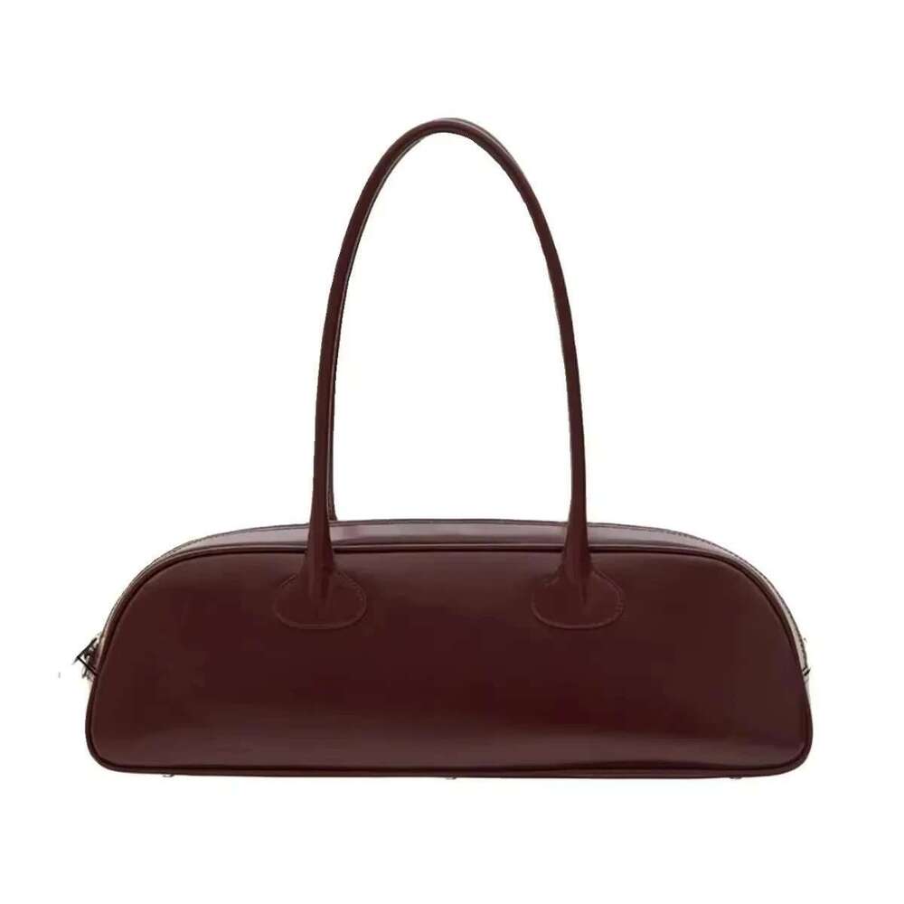 Brand Simple Genuine Leather Red Underarm Single Shoulder Fashion Cowhide Handbag Korean Large Capacity Bowg Bag