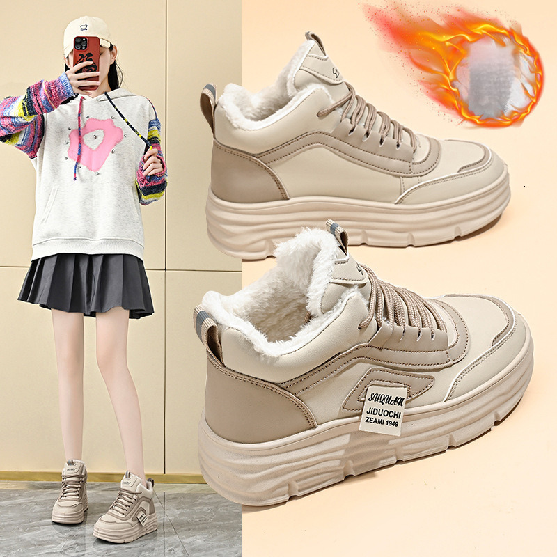 Women s Designer Shoes 2025 Winter New Height Increasing Brand New Velvet Warm Sponge Cake High Top Shoes Outdoor Sportswear Casual Non Slip Shoes