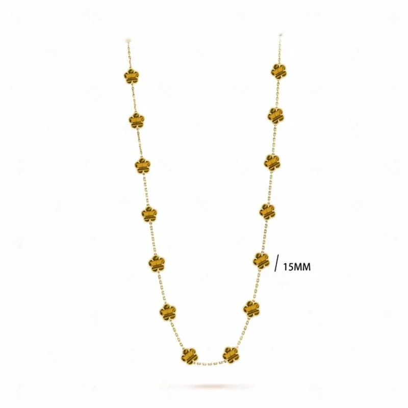 chains mens woman pendant necklaces ladies jewelry Clover Designer Luxury Necklace necklace 18K Rose Gold Silver Rose gold Plated 10 motif