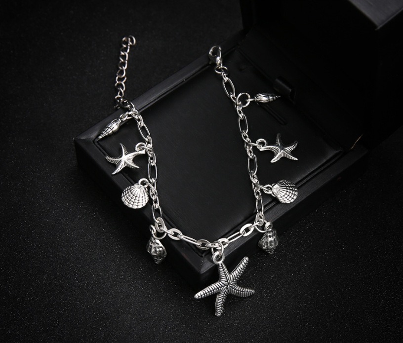 Elegant Sea-Inspired Silver Ankle Ornament with Handcrafted Finish - Perfect for Beach Getaways