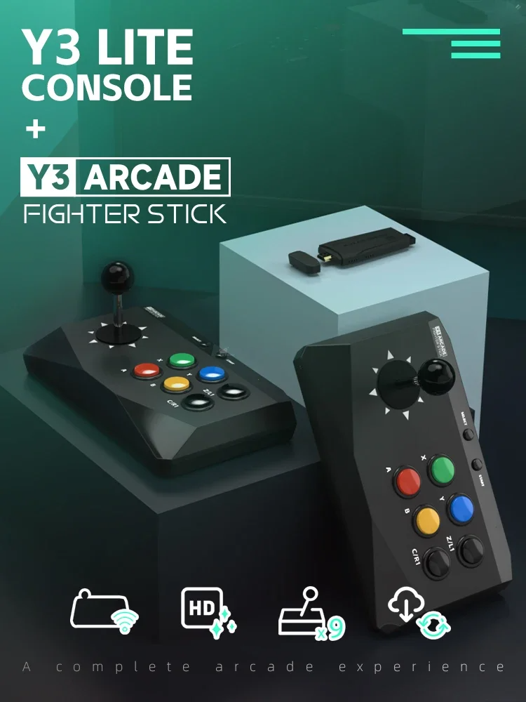 Y3 Arcade 4K Video Game Console Built-in 10000 Games Stick For PS1/FC/GBA Retro TV Dendy With Game Arcade Keyboard Joystick
