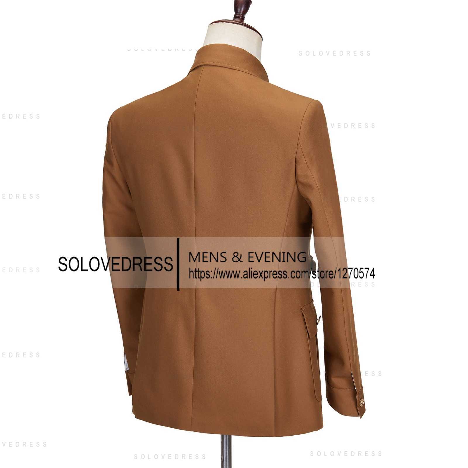 New Arrival 2 Piece Slim Fit Mens Suits Fashion Style 4 Real Pocket With Belt Can Be Customized Wedding Suits(Blazer+Pants) M250303