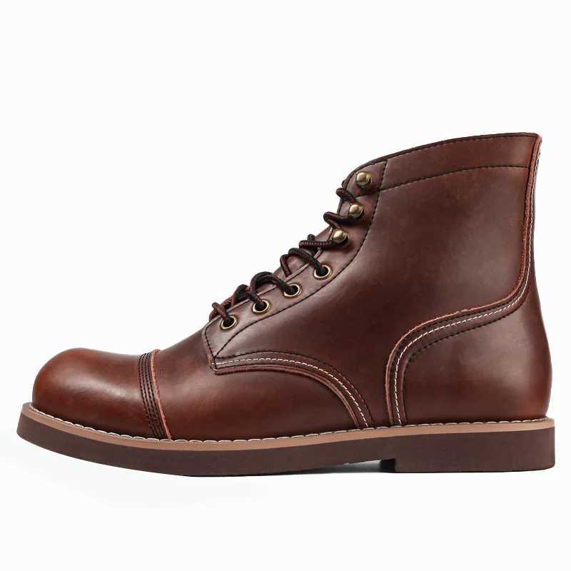 New Large Size Male Shoes Spring Round Toe Men Boots Casual Design Boots Vintage Fashion Motorcycle Boots Outdoor Boots a056 Z250303