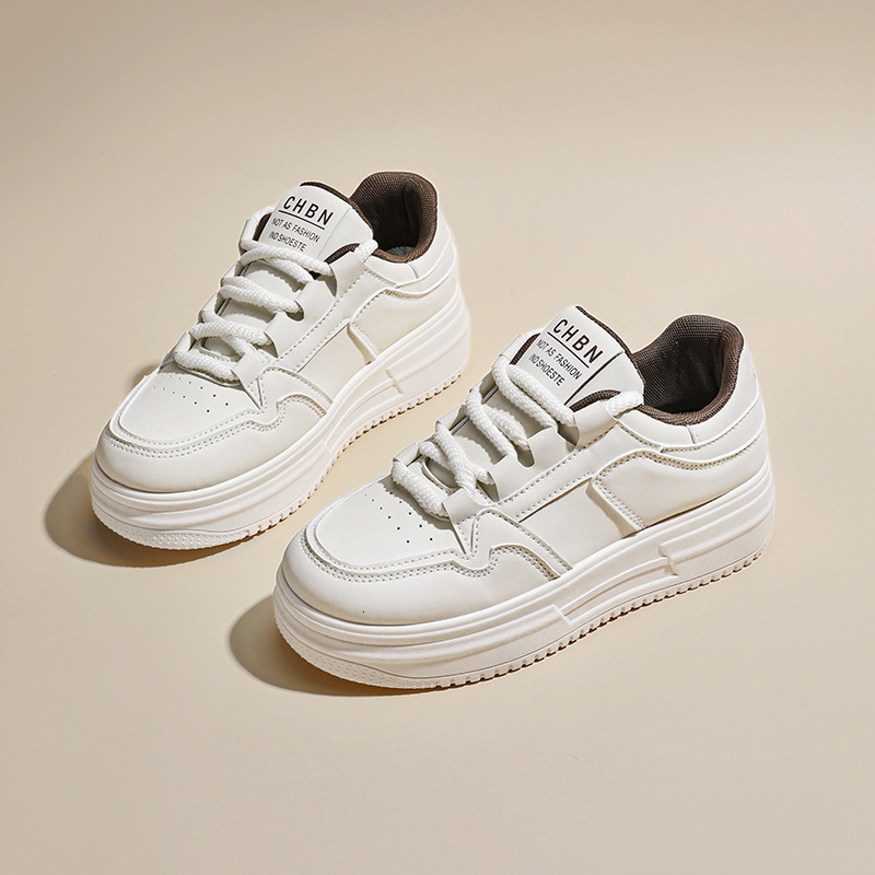 New Breathable White Women's Designer Shoes With Multifunctional Height Increasing And Thick Soled Outdoor Sports And Leisure Board Shoes