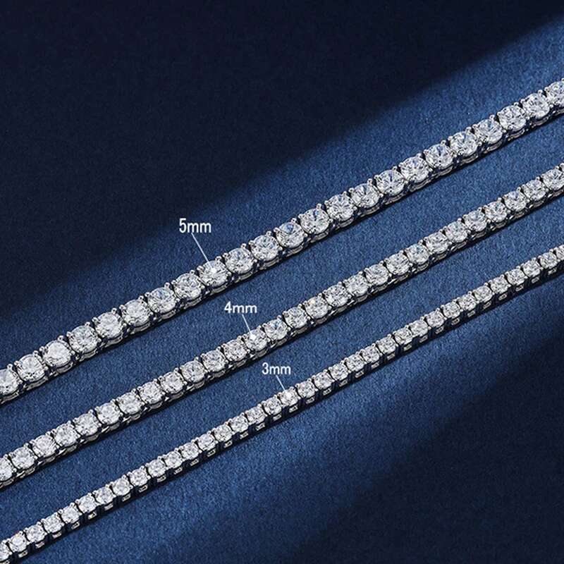 Smyoue 100% S Sterg Sier 4mm Moissanite Tennis Chain Sparkg Lab Dia Necklace Fine Jewelry Certificated